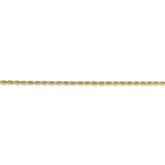 1.5mm, 10k Yellow Gold Diamond Cut Solid Rope Chain Bracelet, 7 Inch - Picture 2 of 6